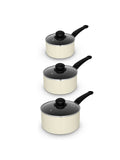 Swan Townhouse Cream saucepan set 3 piece 16cm 18cm 20cm (British brand)