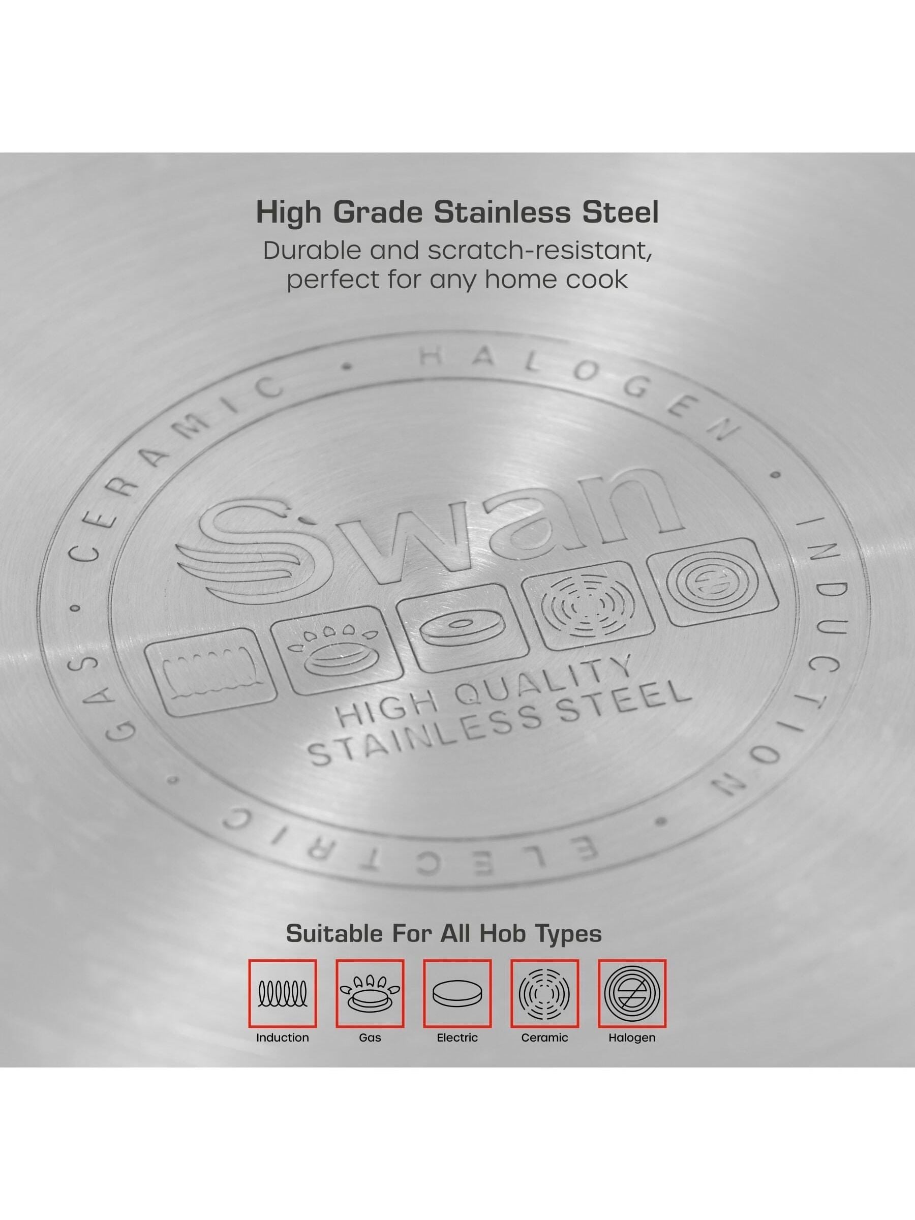 Swan Stainless Steel Casserole Dish 24cm