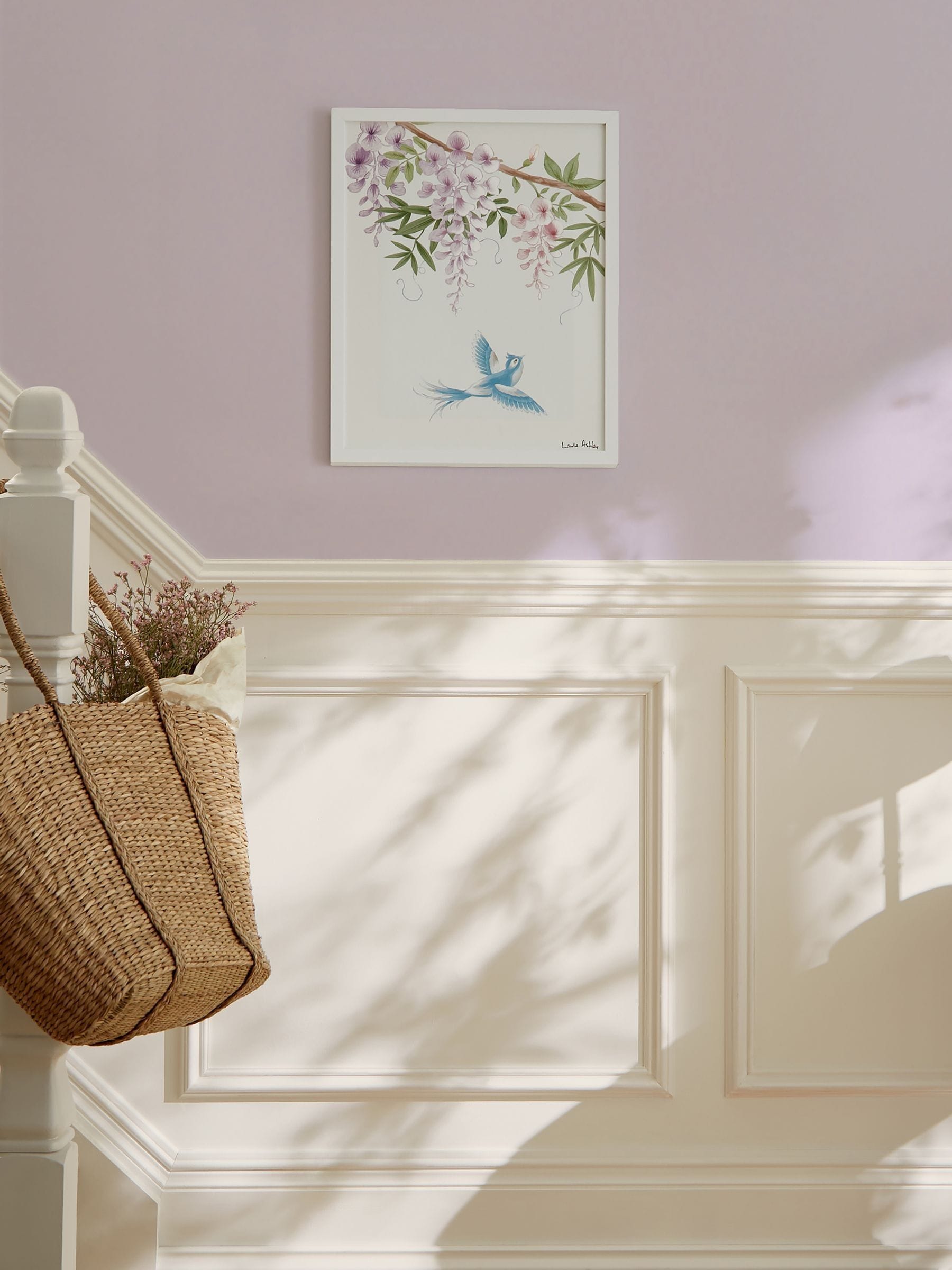 Laura Ashley White Rowsham Garden Medium Wall Art Frame, UK version