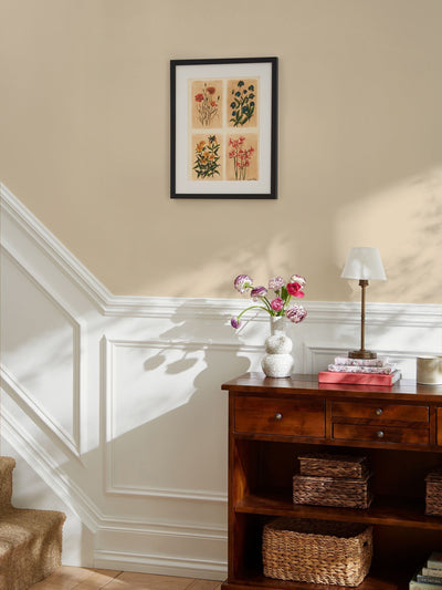 Laura Ashley Black Antique Flowers Large Wall Art Frame