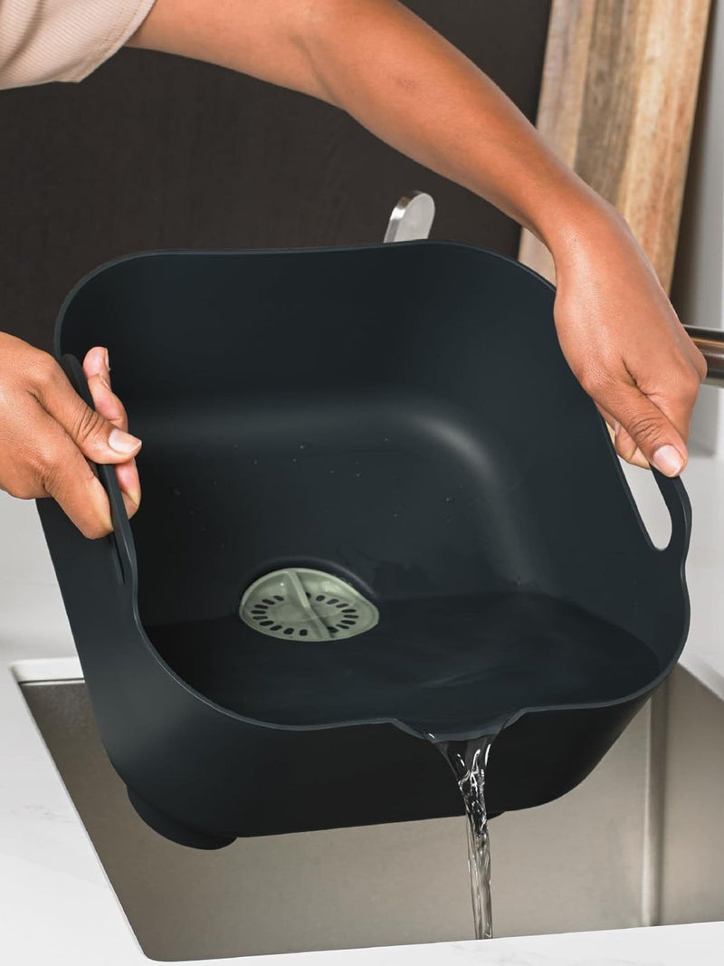 ReBorn sage green washing up bowl and sink tidy bundle, imported from the UK