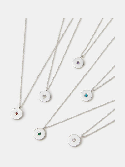 Accessorize Sølv Sterling Fødselsstein Anheng Halskjede