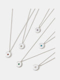 Accessorize Silver Sterling Birthstone Disc Pendant Necklace