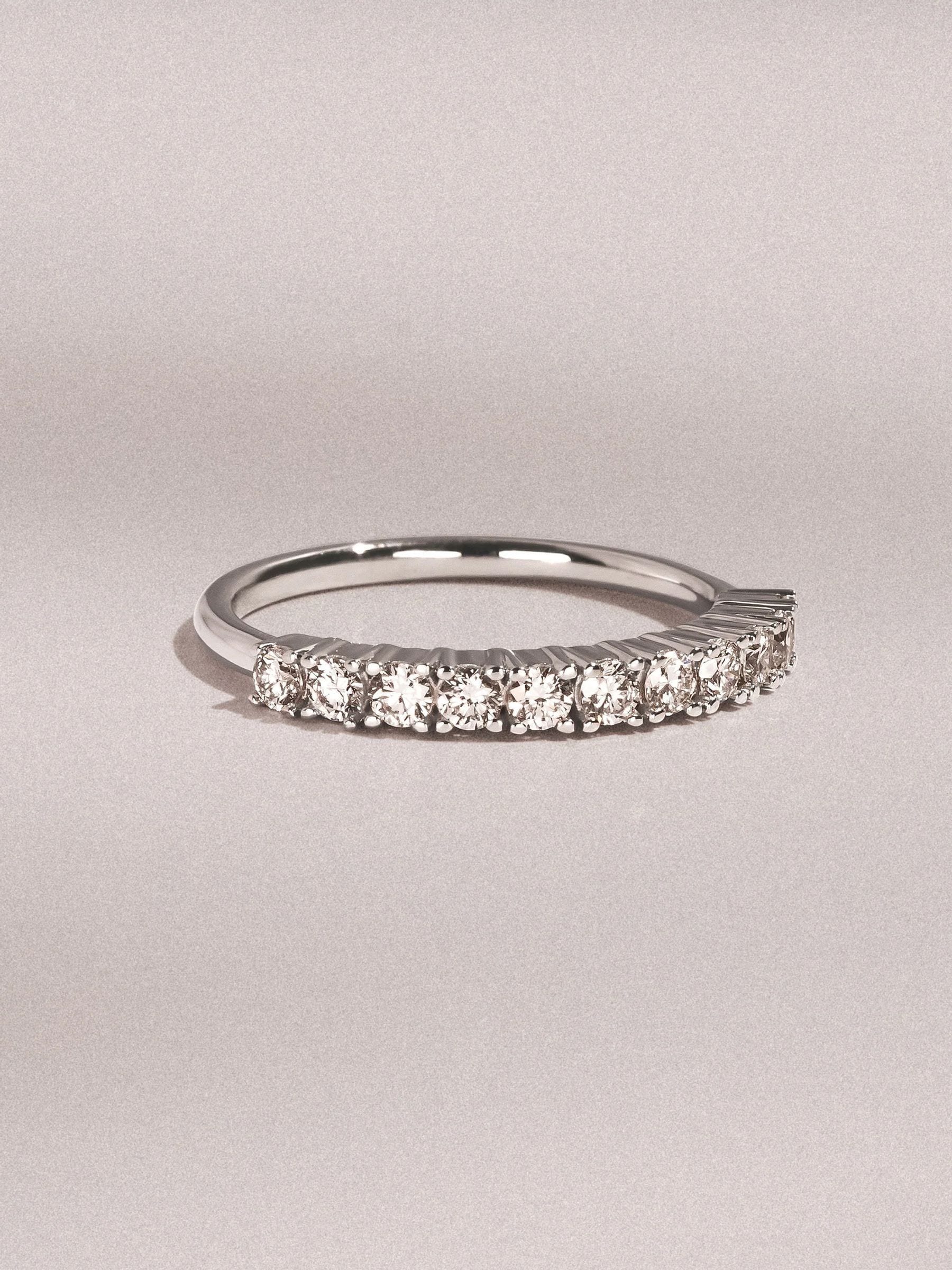 The Diamond Store White Twilight 0.50ct Round Cut Lab Diamond Half Eternity Ring in 9K White Gold