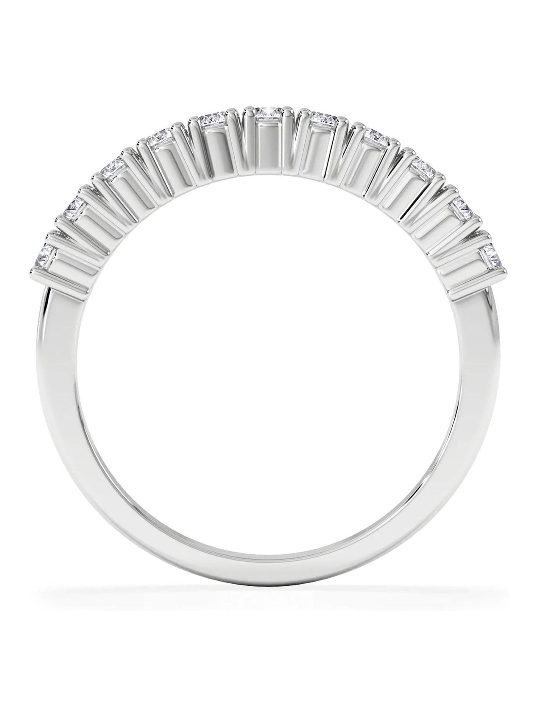 The Diamond Store White Twilight 0.50ct Round Cut Lab Diamond Half Eternity Ring in 9K White Gold