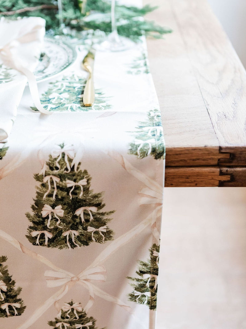 Avalon Home Cream Forest table runner 32cm x 230cm - British product