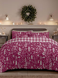 Copenhagen Home cranberry Christmas Kalmar duvet cover set single - British product