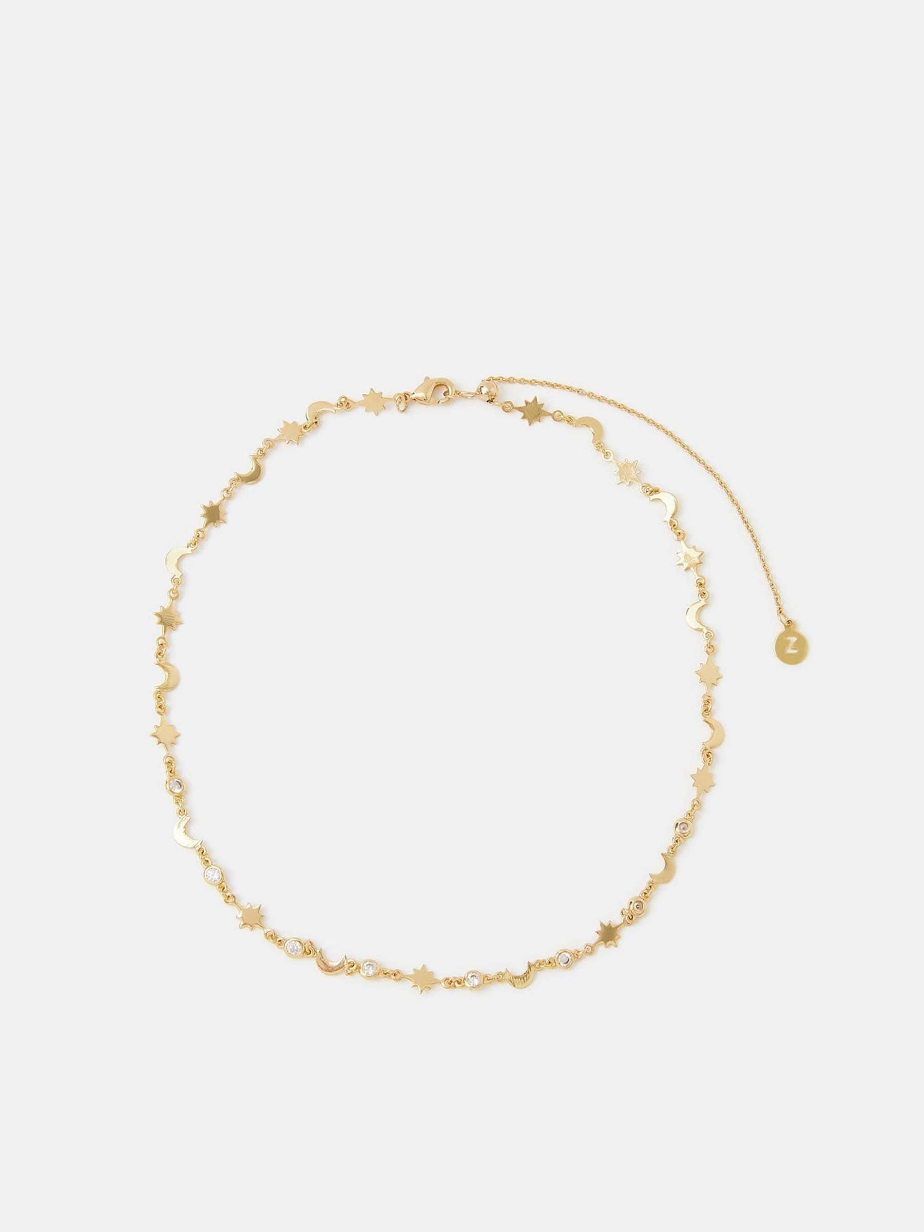Accessorize gold tone 14ct plated celestial choker necklace - British product