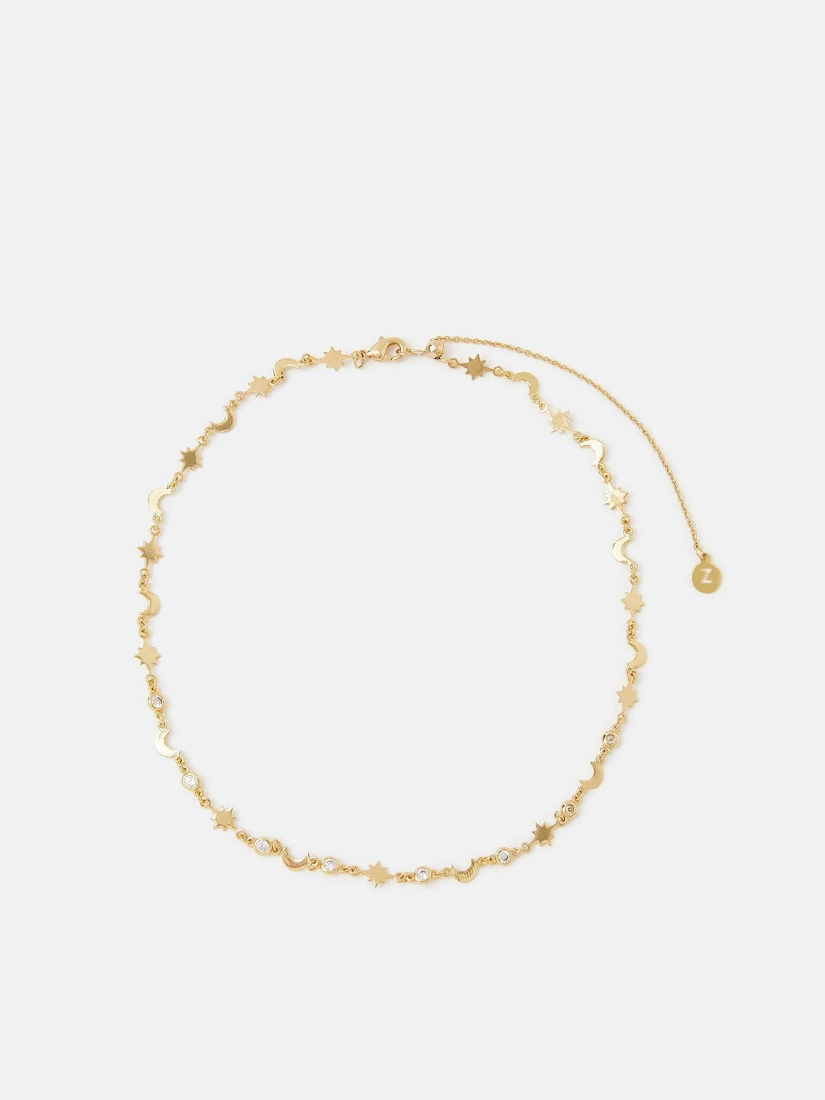 Accessorize gold tone 14ct plated celestial choker necklace - British product