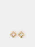 Accessorize gold tone mother of pearl clover stud earrings - British product
