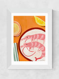 East End Prints prawns and Vinho Verde wall art print - British product