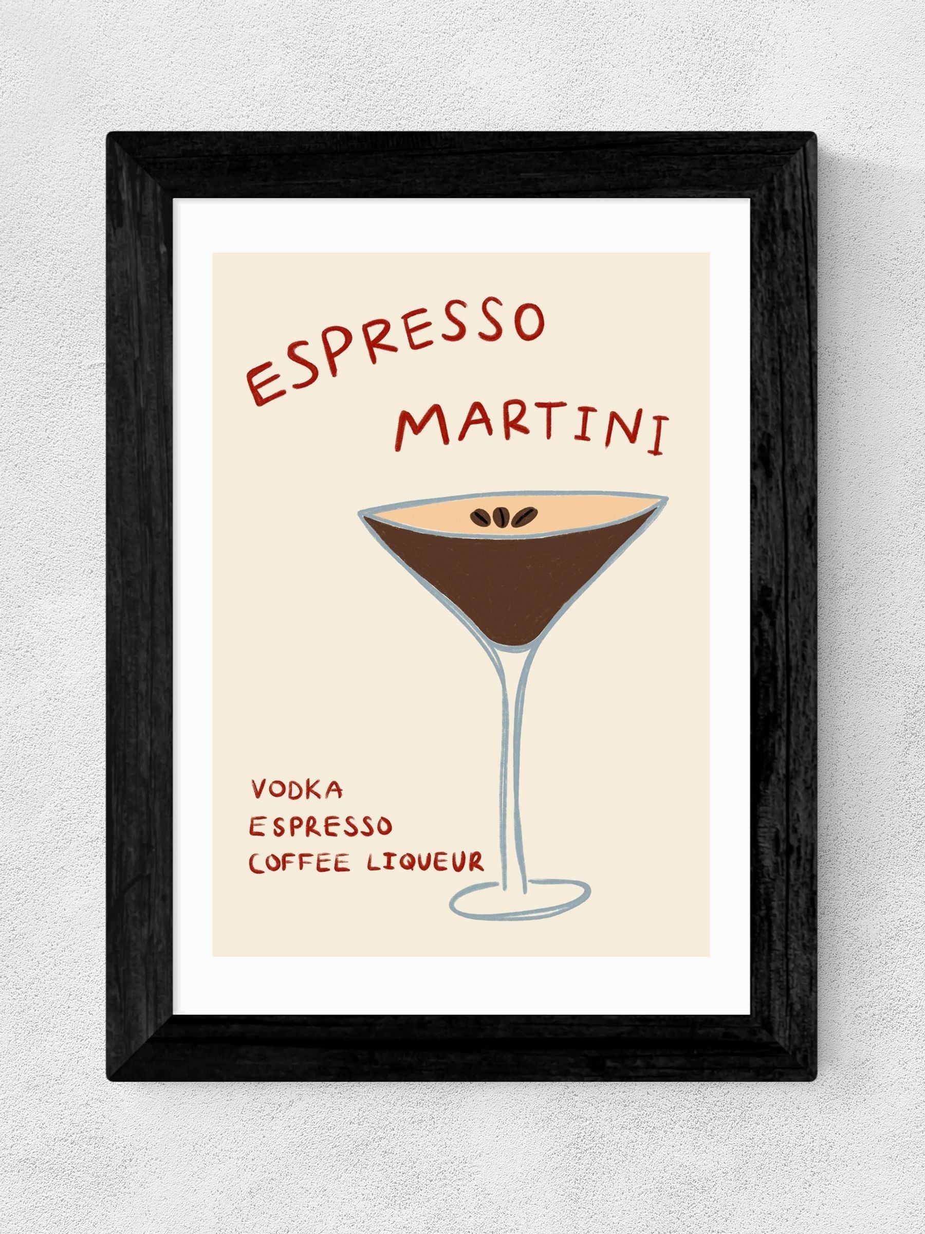 East End Prints Black Espresso Martini wall art print - British product