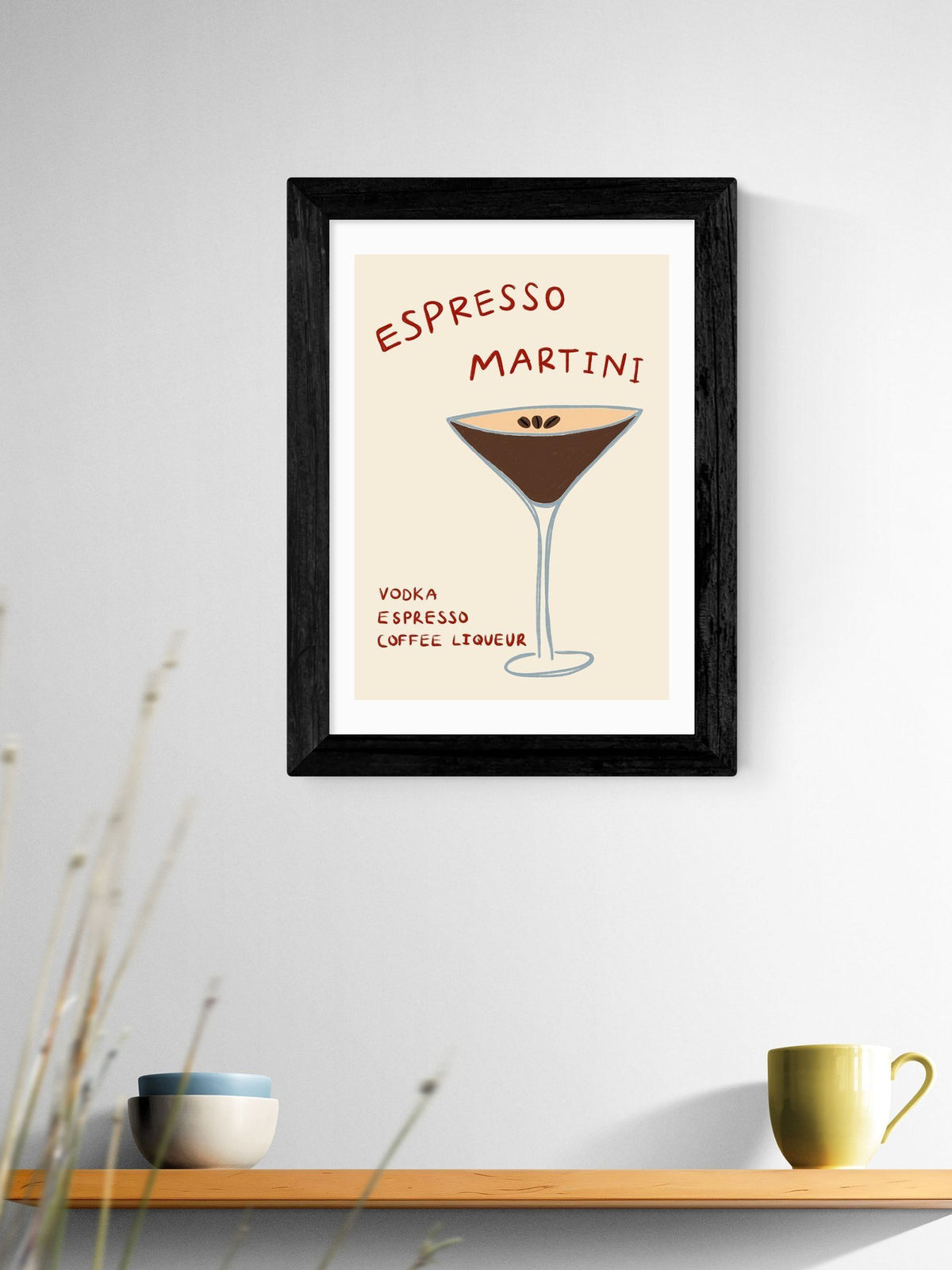 East End Prints Black Espresso Martini wall art print - British product