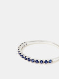 925 Sterling Silver Blue Pavé Ring with Cubic Zirconia Stones