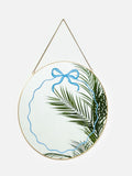Oliver Bonas gold painted bow hanging round mirror ONE, imported from the UK