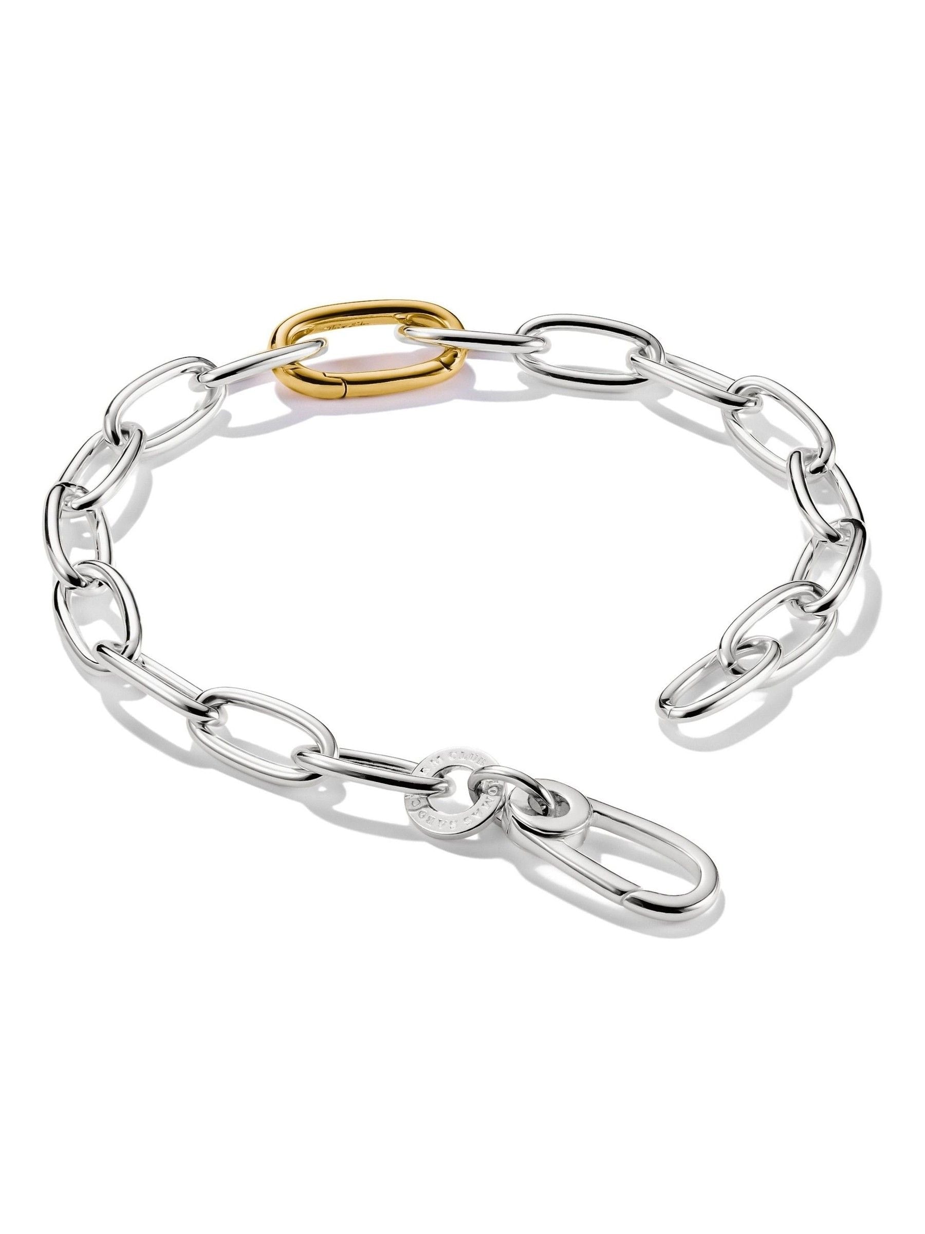 Thomas Sabo silver charm bracelet bicolour link 19cm (British brand)
