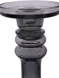 Libra Interiors grey vitrum glass candle holder 30cm, UK version
