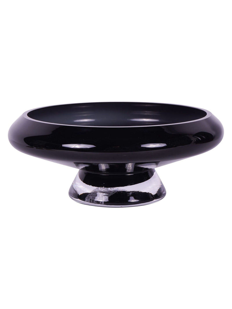 Libra Interiors Black Monthly Promo Noir Glass Bowl 26cm