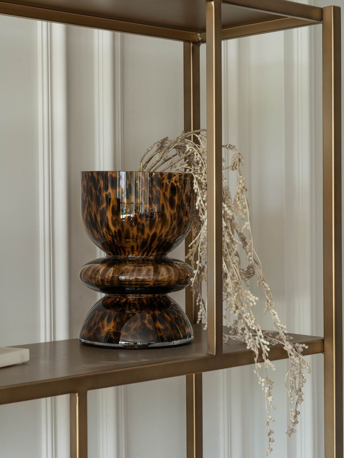 Libra Interiors Brown Savanna Glass Vase 24cm
