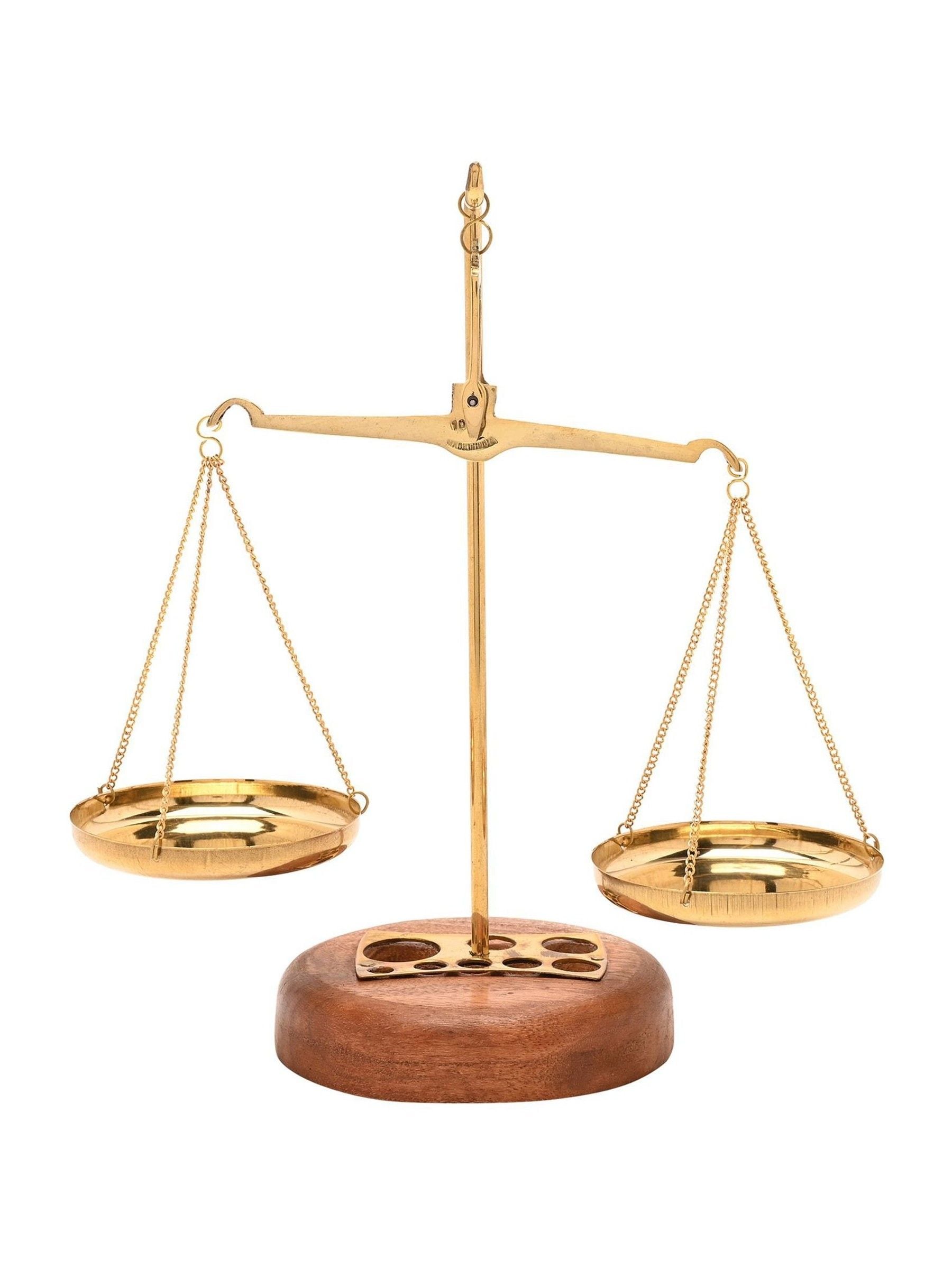 Harvey Makin brass weighing scales with weights, UK version