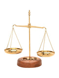 Harvey Makin brass weighing scales with weights, UK version