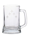 Widdop RAF etched tankard with red glass arrows 13.5cm height (British brand)