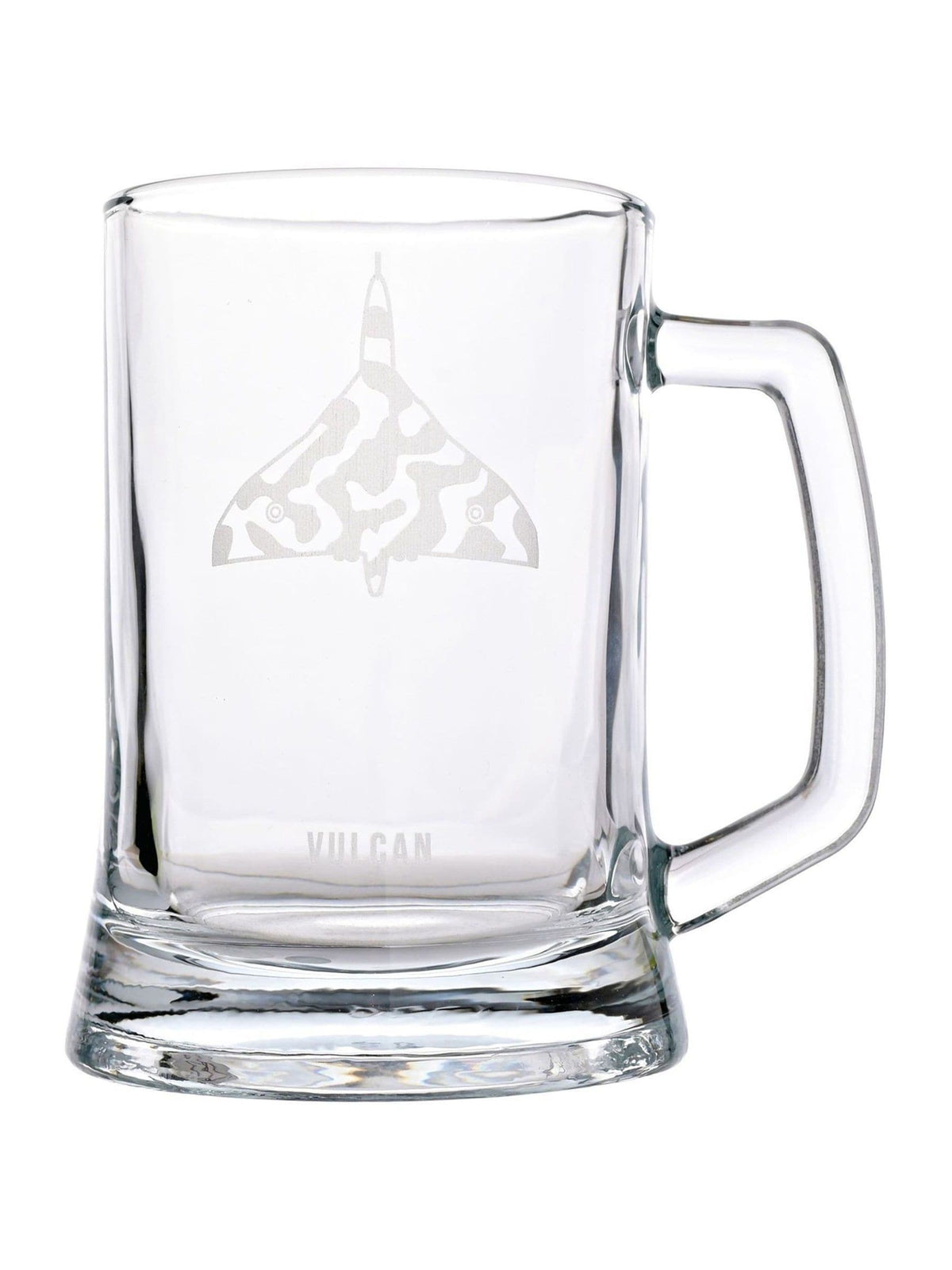Widdop RAF etched glass tankard Vulcan 13.5cm (British brand)