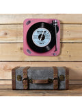 Widdop Pink Harvey Makin Glass Wall Record Clock