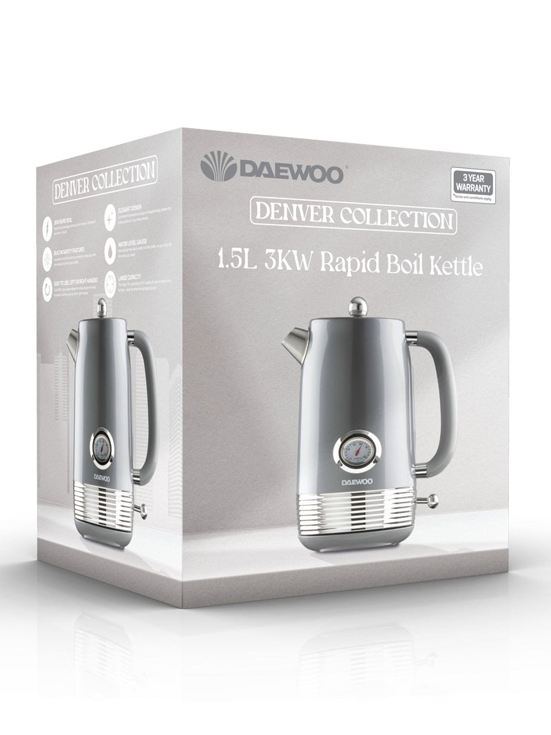 Daewoo Grey Denver 1.5L kettle - British product