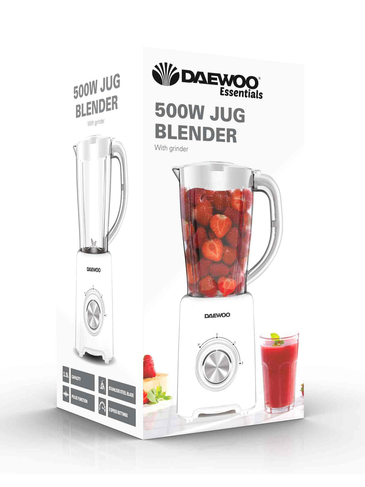 Daewoo white blender and grinder 1.5L - British product
