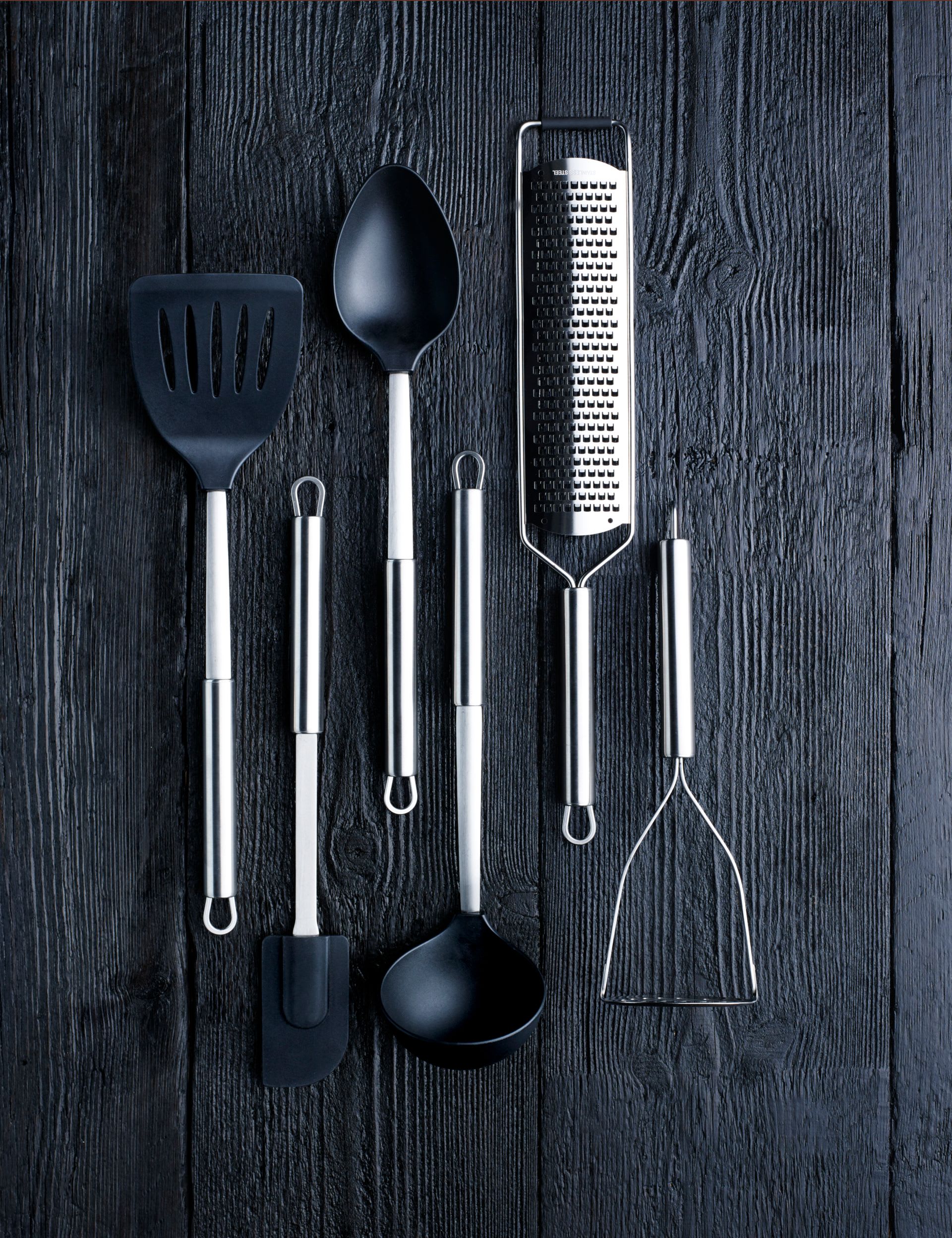 Stainless steel zester grater with silicone base and hanging loop (British brand)