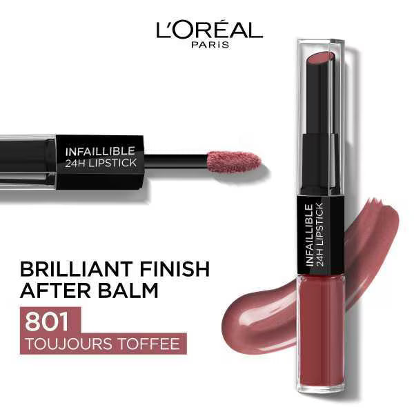 L'Oreal Paris Infallible 2 Step Lipstick 801 Toujours Toffee, UK version