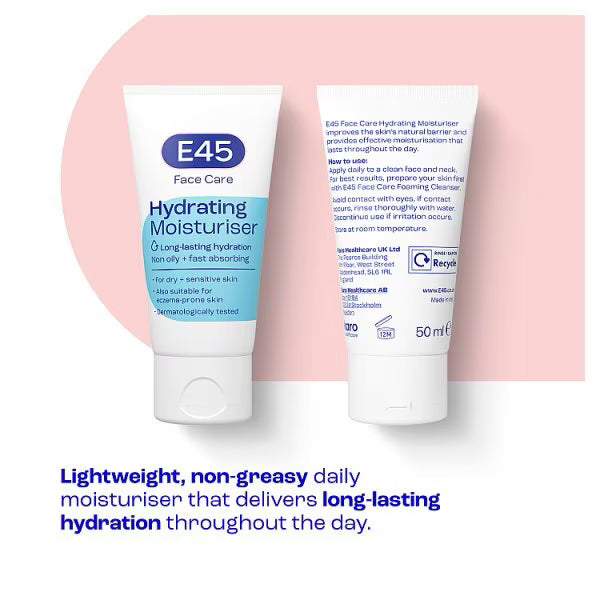 E45 face moisturiser dry sensitive skin 50ml - British product