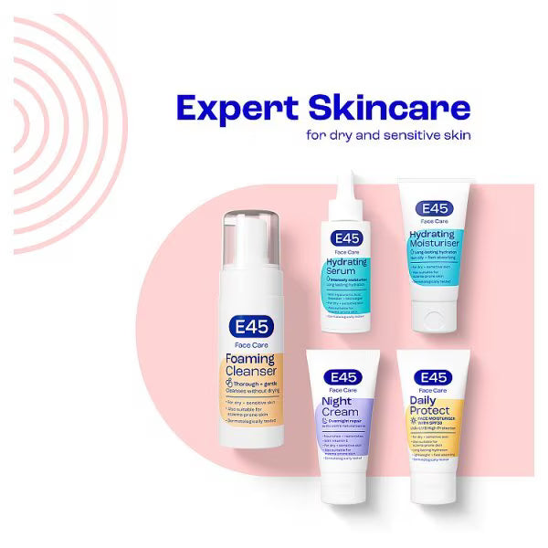 E45 face moisturiser dry sensitive skin 50ml - British product