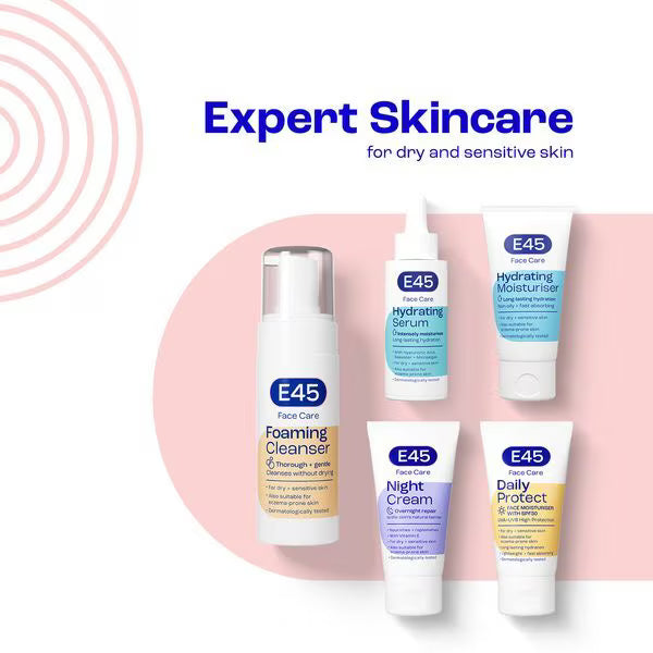 E45 face moisturiser dry sensitive skin 50ml - British product
