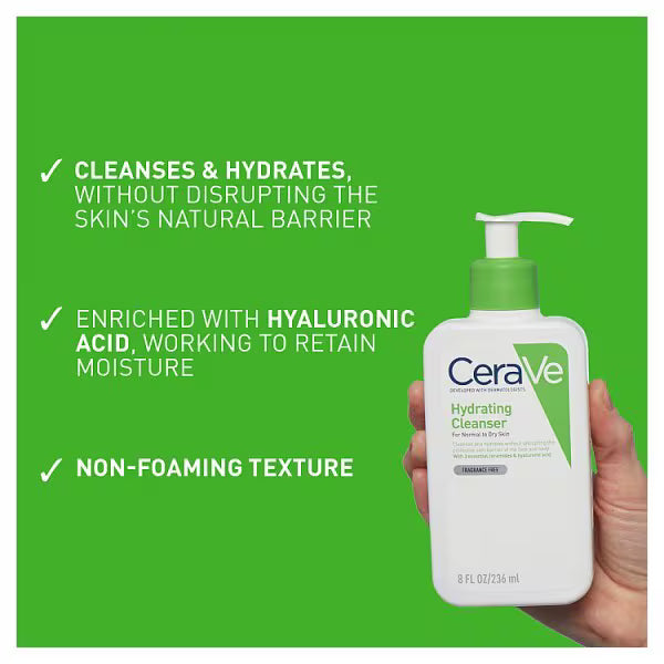 CeraVe Hydrating Cleanser with Hyaluronic Acid 236ml - British product