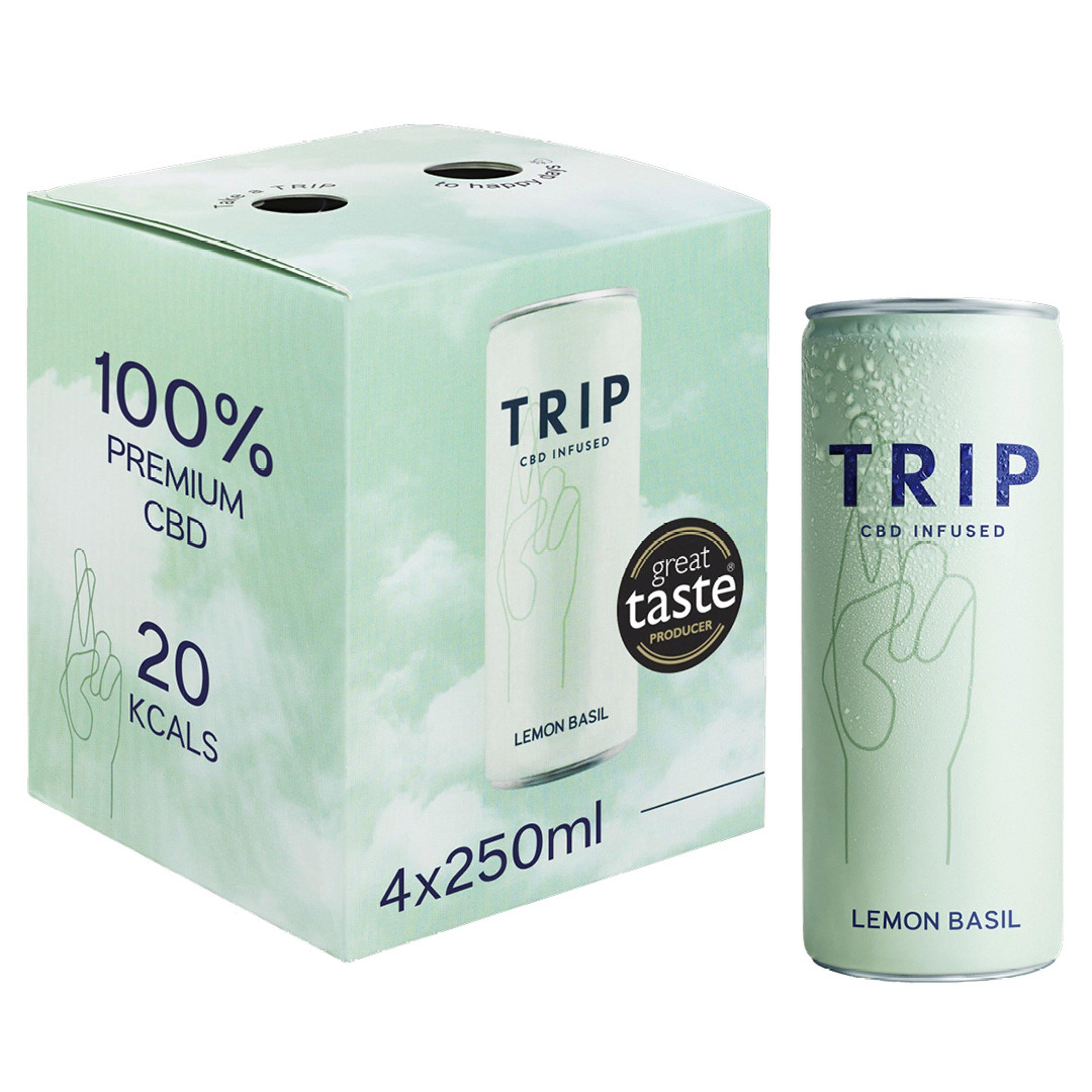 Trip CBD Infused Lemon Basil 4 x 250ml - McGrocer