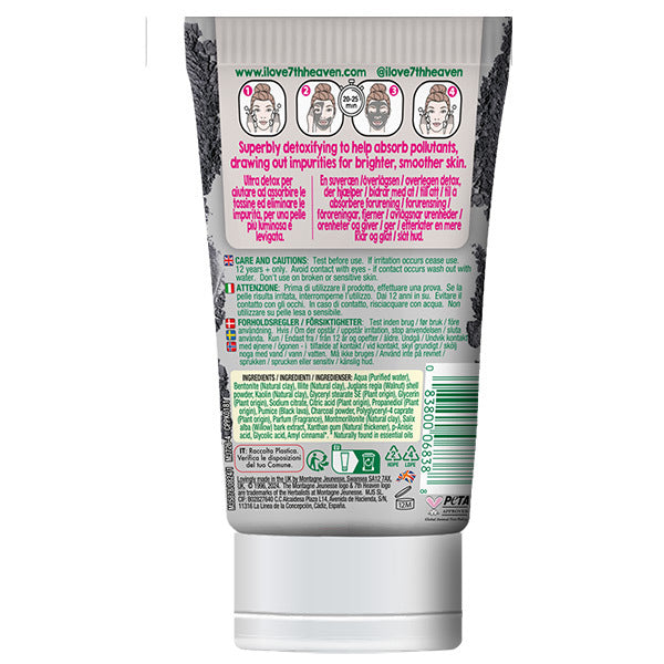 7th Heaven Charcoal Mud Mask with Glycolic Acid 50g Tube