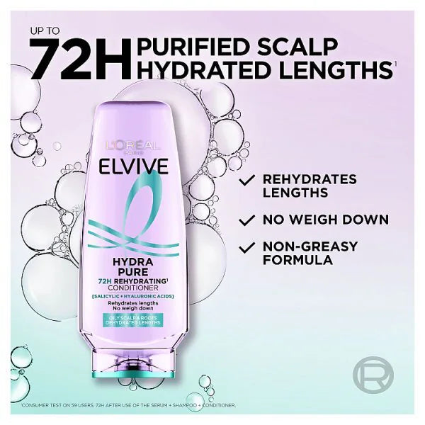 L'Oréal Paris Elvive Hydra Pure Conditioner 300ml - British product