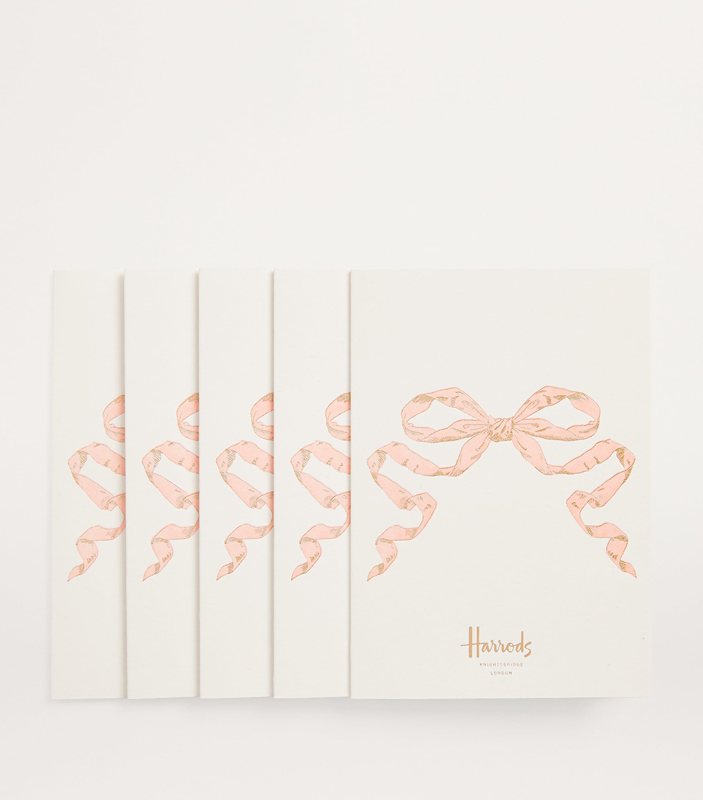Harrods Blue Bow Greeting Cards Pack of 5, UK version