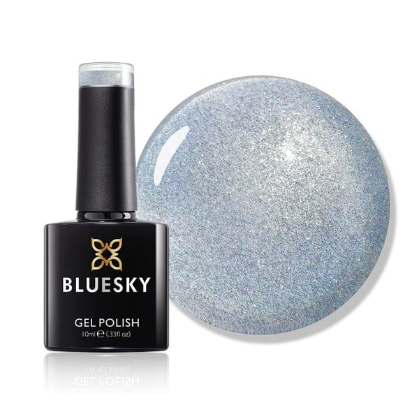 Bluesky blue glitter gel polish Prince Charming - British product