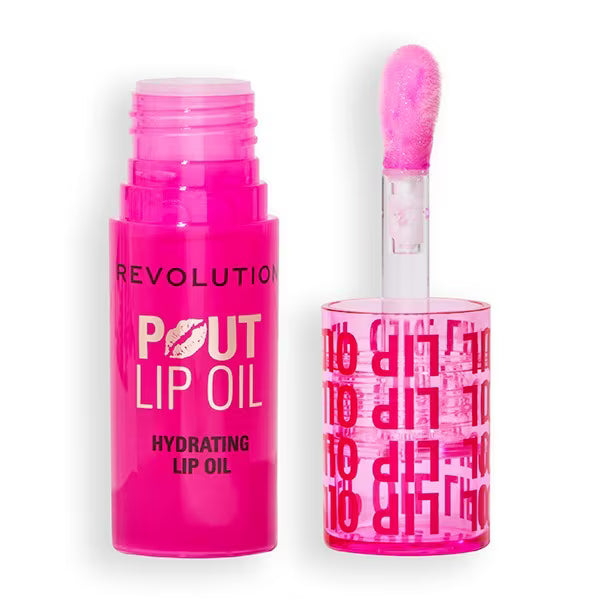 Revolution Pout Lip Oil Raspberry Pink, imported from the UK