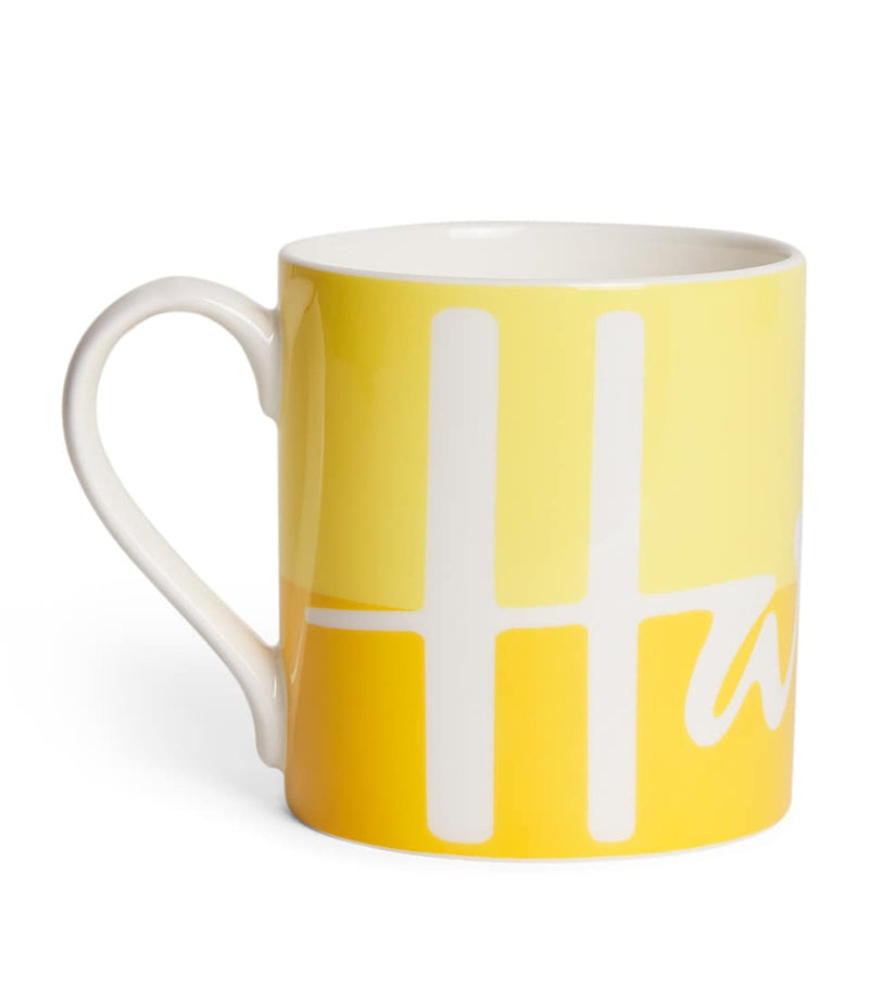 Vibrant Ceramic Mug with Playful Message, 9cm Height x 8.5cm Diameter