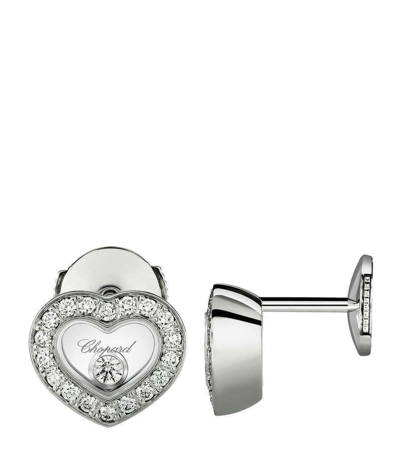 Chopard White Gold and Diamond Happy Diamonds Icons Earrings - British product