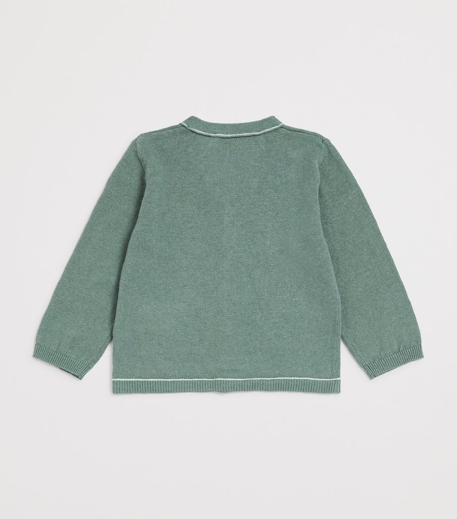 Tartine et Chocolat linen-cotton V-neck cardigan for children (British brand)