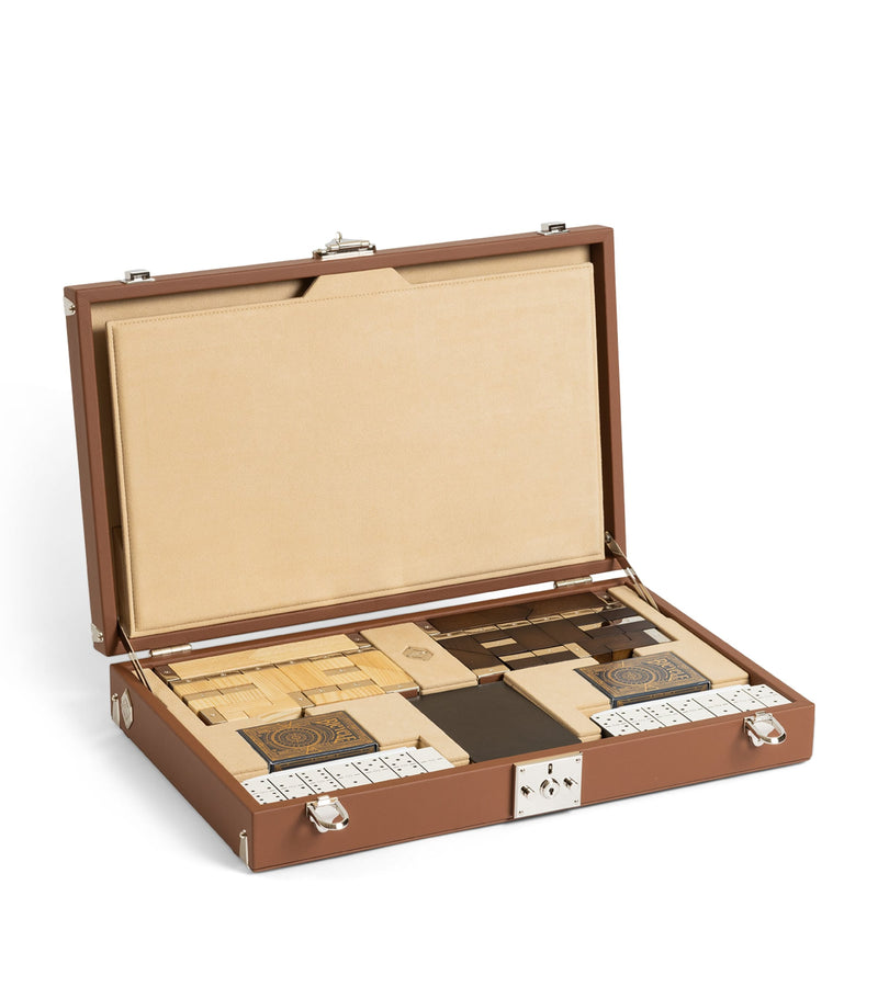 Swaine leather and maple wood chess set (British brand)