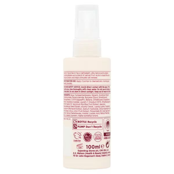 Superdrug Vitamin E Moisturise Boost Facial Serum 100ml (British brand)