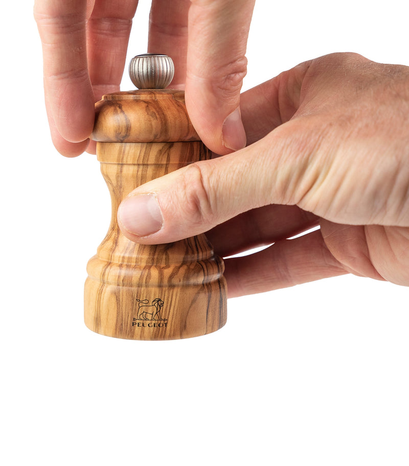Peugeot olive wood salt pepper mill set 10cm, imported from the UK