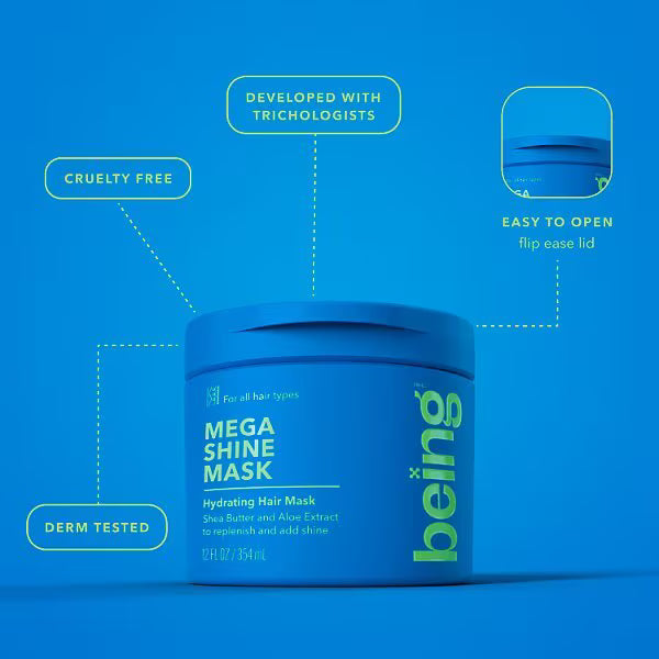 Being Mega Shine Hydrating Hair Mask 354ml - British product