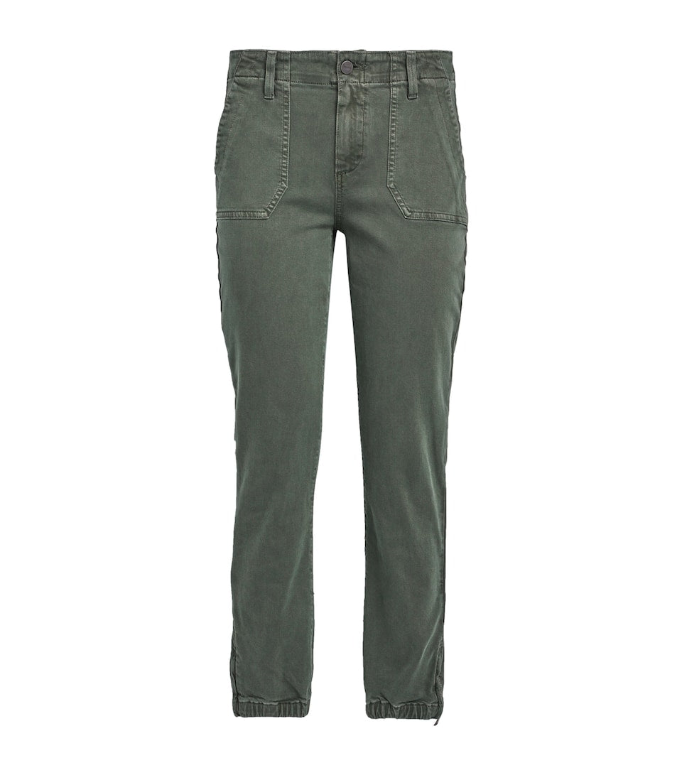 Slim-Fit Coloured Denim Biker Trousers with Multiple Zipped Pockets